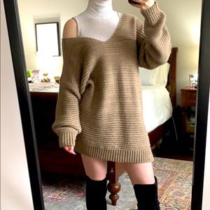 Off the Shoulder Sweater Dress